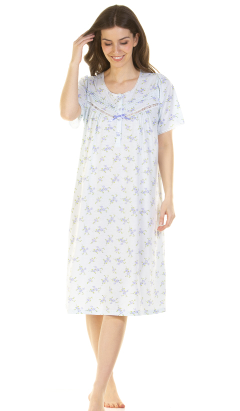 La Marquise Primrose In Bloom Cotton Rich Short Sleeve Nightdress